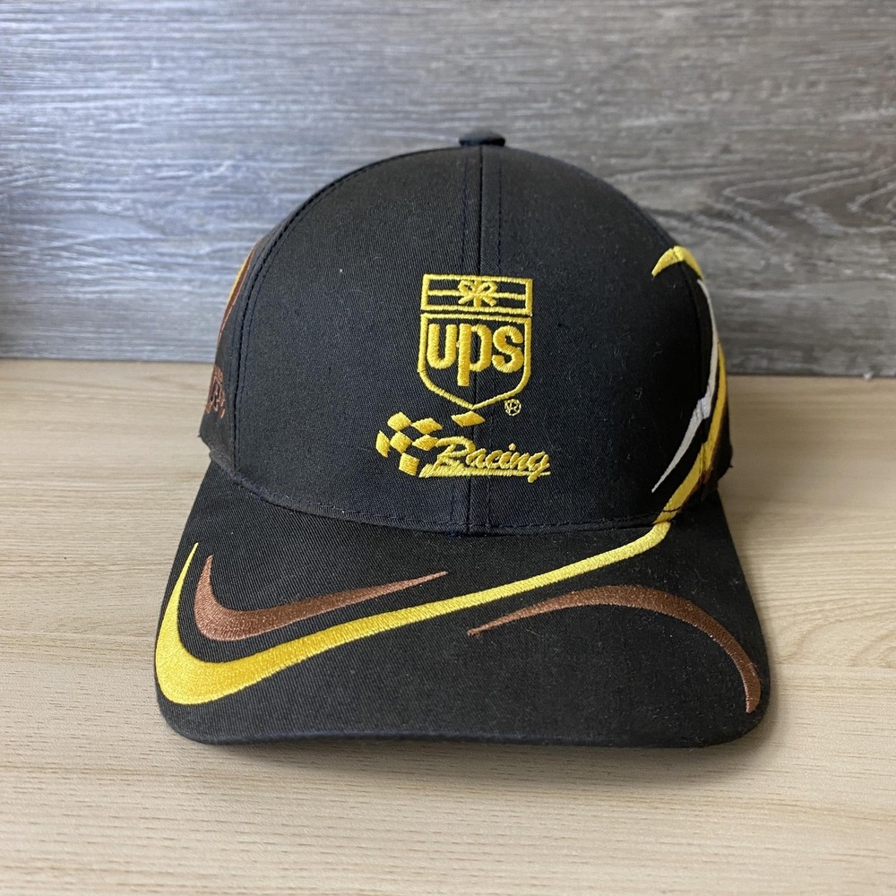 Vintage Nascar Hat Cap Strap Back Dark Brown UPS Racing Car Dale Jarrett Mens